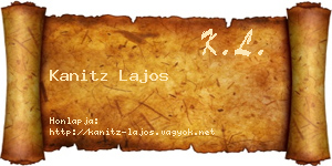 Kanitz Lajos névjegykártya